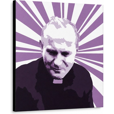 Ručne maľovaný POP Art obraz JÁN PAVOL II. - 50x50 cm