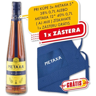 Metaxa 5* 38% 0,7 l (čistá fľaša)