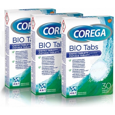 Corega Bio Tabs Antibakteriální tablety 3 x 30 ks – Zbozi.Blesk.cz