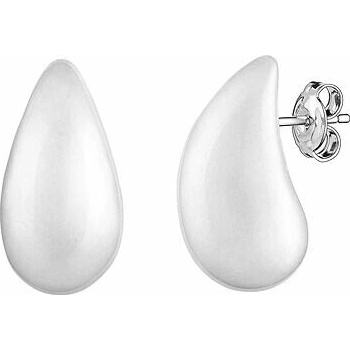 Silvego Strieborné náušnice kvapky Sperancie s prírodným bielym achátom 20 x 10 mm GRP24482EAG