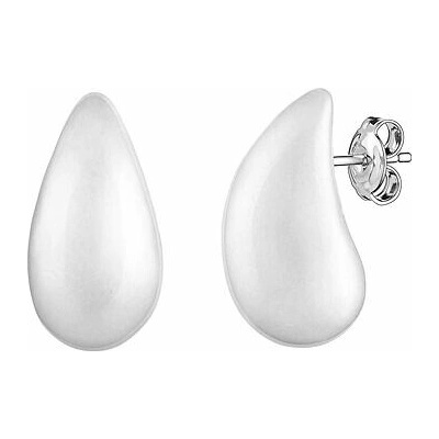 Silvego Strieborné náušnice kvapky Sperancie s prírodným bielym achátom 20 x 10 mm GRP24482EAG
