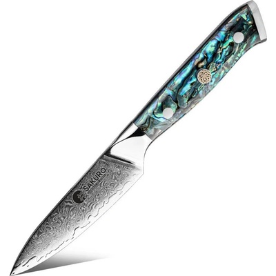 SaKuRo Loupací nůž z damaškové oceli Ocean Shell 8,9cm