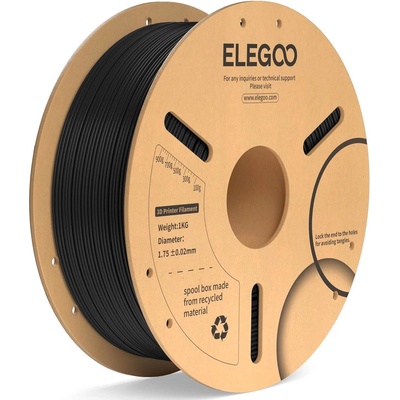 Elegoo PLA+ -1.75mm-1KG-Cardboard Spool-Black (50.203.0048)