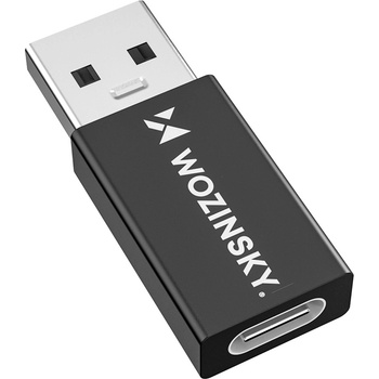 Wozinsky Адаптер от USB-A мъжко към USB-C женско за мобилни устройства с USB-C порт - Wozinsky WAAC-01 USB-A to USB-C Adapter OTG (USB 3.2 Gen2) (черен) (WAAC-01)