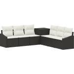 vidaXL Комплект дивани 7 бр. Черно и кремаво бяло 123 x 62 x 69 см (3448735)