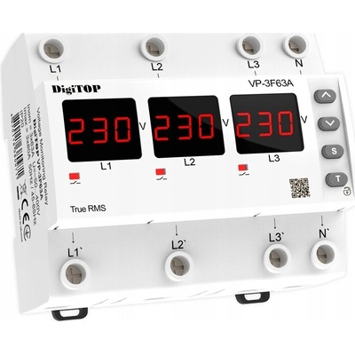 Třífázové napěťové relé DigiTOP VP-3F63A
