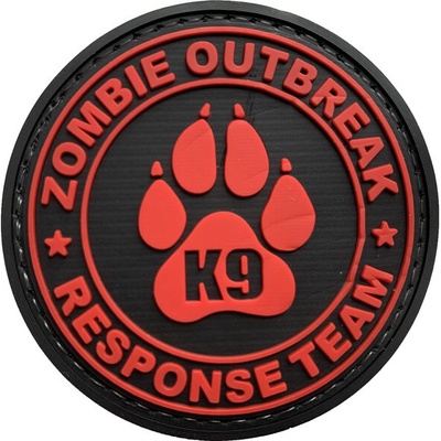 WARAGOD Zombie Outbreak PVC nášivka, červená