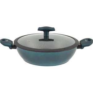 Perfect Home Незалепващ алуминиев тиган за шницели Sea Line със стъклен капак 28cm 54482 (15555)
