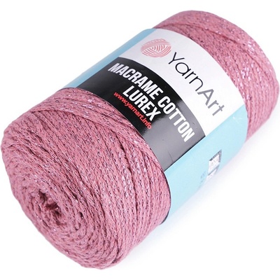 Prima-obchod Pletací příze Macrame Cotton lurex 250 g, barva 7 (743) starorůžová