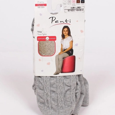 Детски чорапогащник в светлосив цвят с фигурален десен