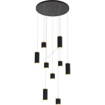 Image 1 of WOFI 5003-904 - LED Димируем пендел TOULOUSE LED/57W/230V черен/златист (W3958)