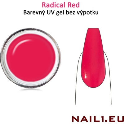 Nail1 Barevný UV gel bez výpotku Radical Red 5 ml