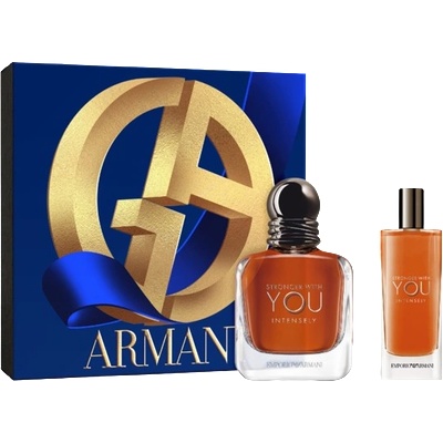 Giorgio Armani Giorgio Armani Stronger With You Intensely Подаръчен комплект за мъже Размер EDP 100 ml + EDP 15 ml