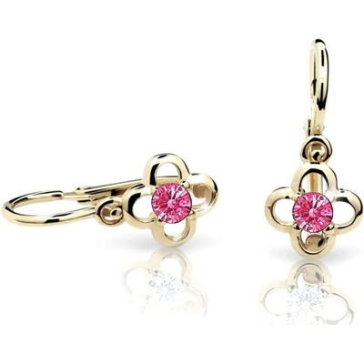 Cutie Jewellery zlaté detské náušnice C1944-10-X-1 fuchsiová