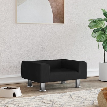 Image 1 of vidaXL Кучешко легло черно 50x40x26, 5 см кадифе (171929)