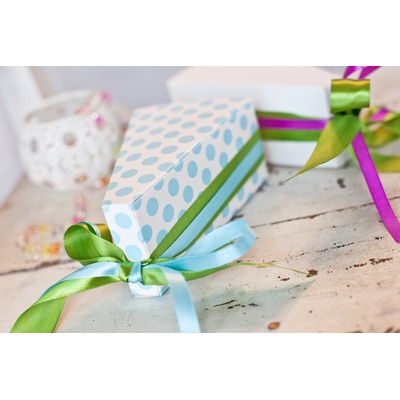 Krabičky na výslužky - modré s puntíky – Zboží Mobilmania