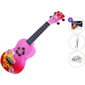 Mahalo Hibiscus Standard SET Hibiscus Red Burst Сопрано укулеле (MD1HB-RDB-STANDARD-SET)