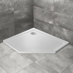 Radaway Петоъгълно душ корито Radaway Doros PT E Stone 100x80 см бял акрил ляво (SDRPT1080-01-04SL)