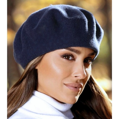 Tonak Tmavě modrý baret FLORA WOOLMARK W-baret/161