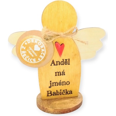 Dekorace z Řečice Dřevěný anděl babička