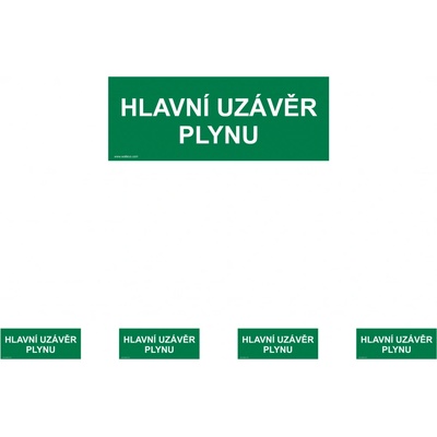 Walteco Hlavní uzávěr plynu (zelená), 210x80mm, samolepka Množství: 5 ks , 20078BP1