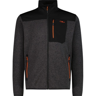 CMP Мъжко поларено яке CMP Jacket with Chest Pocket Fleece jacket - Nero / Orange - размер 46 (EU) (005-7018-0111)