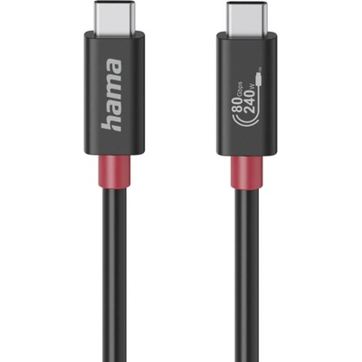 Hama USB кабел HAMA Essential, USB-C, 1 м, 80 Gbit/s, 240 W, черен - 200799 (HAMA-200799)