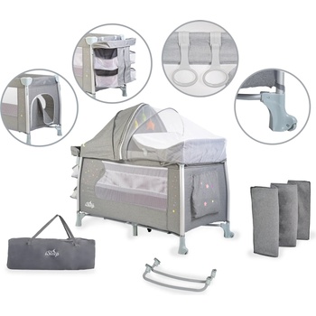 Cangaroo Детска кошара на 2 нива Cangaroo - iSleep, сива (107347)