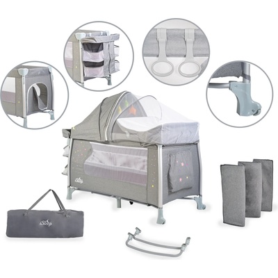 Cangaroo Детска кошара на 2 нива Cangaroo - iSleep, сива (107347)