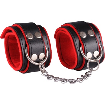 Image 1 of Dominate Me Leather Handcuffs D11 Black-Red