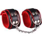 Dominate Me Leather Handcuffs D11 Black-Red