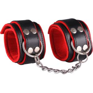 Dominate Me Leather Handcuffs D11 Black-Red