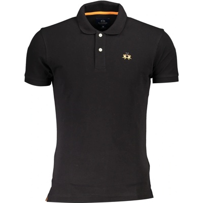 La Martina MEN'S BLACK SHORT SLEEVED polo SHIRT černá