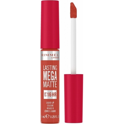 Rimmel Lasting Mega Matte ľahký tekutý matný rúž 16h Scarlet Flames 7,4 ml