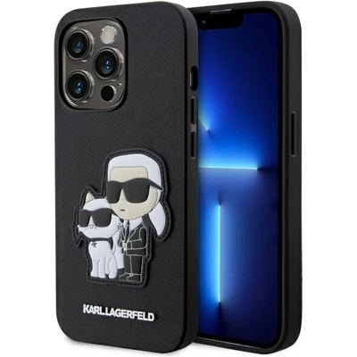 KARL LAGERFELD iPhone 14 Pro 6.1" hardcase black Saffiano Karl & Choupette (KLHCP14LSANKCPK)