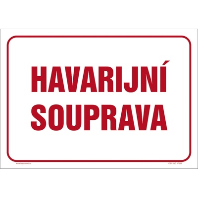 Značka Havarijní souprava, hliník, 210 × 297 mm BZ AE159