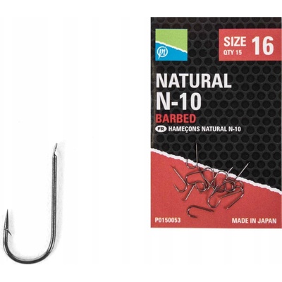 Preston Natural N-10 Hooks veľ.22 15 ks