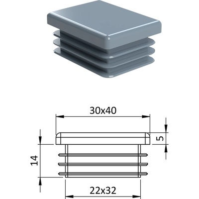 Krytka plastová 30 x 40 mm