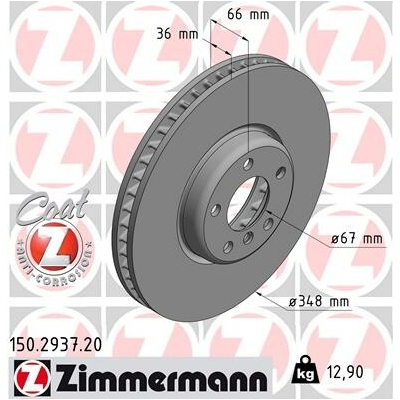 Brzdový kotúč ZIMMERMANN 150.2937.20 (150293720)