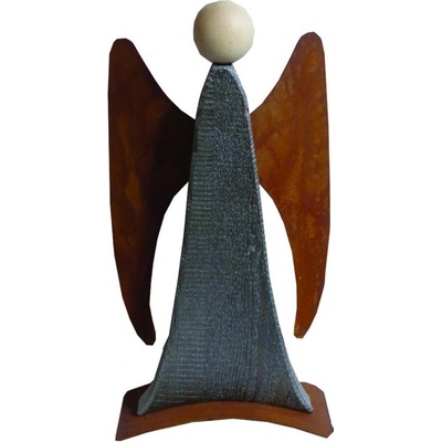 vánoční anděl dřevěný antik 38cm