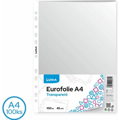Eurofolie A4 transperentní LUMA, 100ks