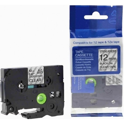 Compatible Съвместима лента с Brother TZ-S131/TZe-S131 12mm x 8m екстра лепило черен печат/ясен база (TZeS131)