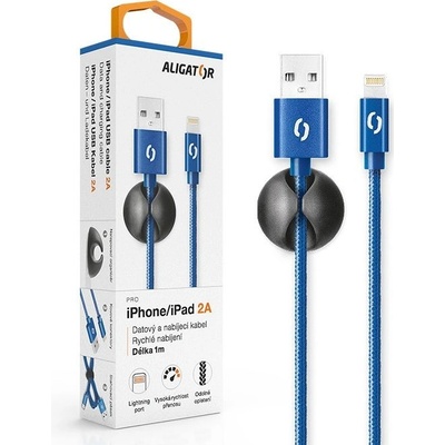 Aligator Datový kabel premium 2A Lightning, modrý DATKP14