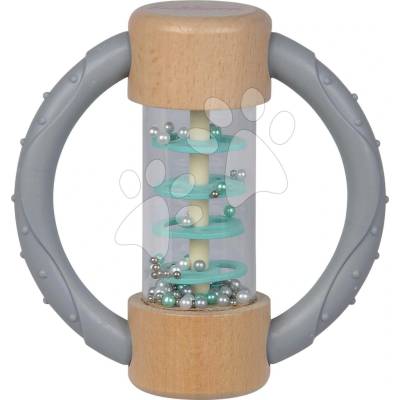Eichhorn Dřevěné chrastítko Baby Pure Rattle Ring s držadlem a válcem s kuličkami