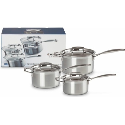 Súprava hrncov CLASSIC, sada 3 ks, strieborná, nerezová oceľ, Le Creuset