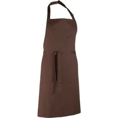 Premier Workwear Klasická zástěra za krk PR150 Brown Pantone 476 72x86cm