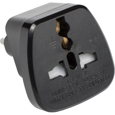 DIVA Универсален Шуко адаптер Diva, 10A, Черен (2162)