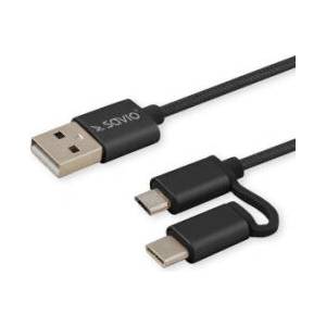 SAVIO CL-128 USB 2.0 A - USB-C + микрокабел (CL-128) (CL-128)