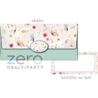 Obálka dárková na peníze - motýlci akvarel