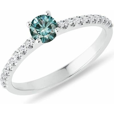 Klenota Zlatý diamantový prsteň s modrým diamantom k0285062